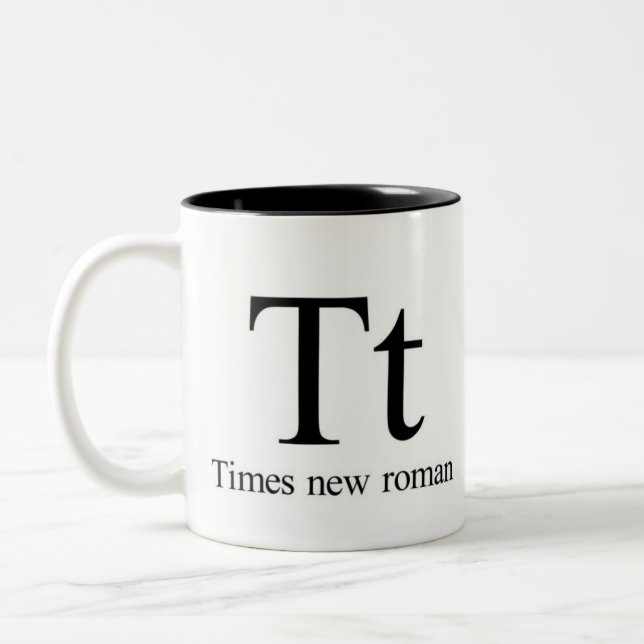 Alfabeto da caneca da tipografia - Times New Roman (Esquerda)