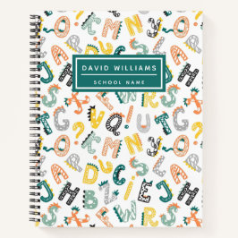 Alfabeto de Dinossauro Bonito Padrão Escola Infant