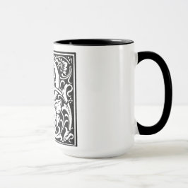 Alfabeto Estilo Renascimento Letra P em Caneca