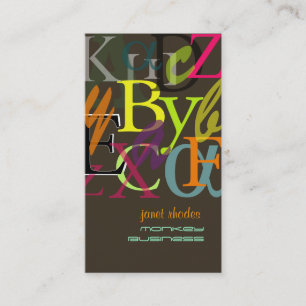 Alfabetos, cartões de visitas de professores