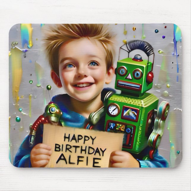 ALFIE ~ E seu robô ~ Mousepad (Frente)