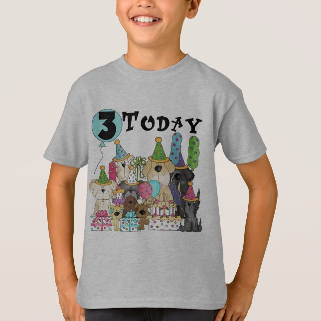 Alfinetes aniversário de 3 anos Bash Camisetas e p (Frente)