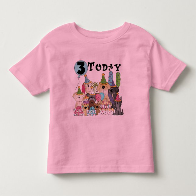 Alfinetes aniversário de 3 anos Bash Camisetas e p (Frente)