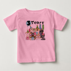Alfinetes aniversário de 3 anos Bash Camisetas e p