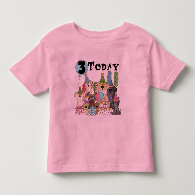 Alfinetes aniversário de 3 anos Bash Camisetas e p (Frente)
