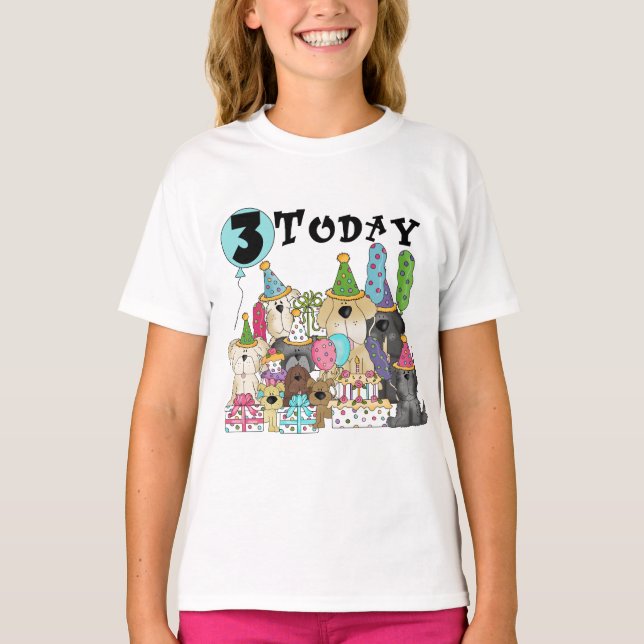 Alfinetes aniversário de 3 anos Bash Camisetas e p (Frente)