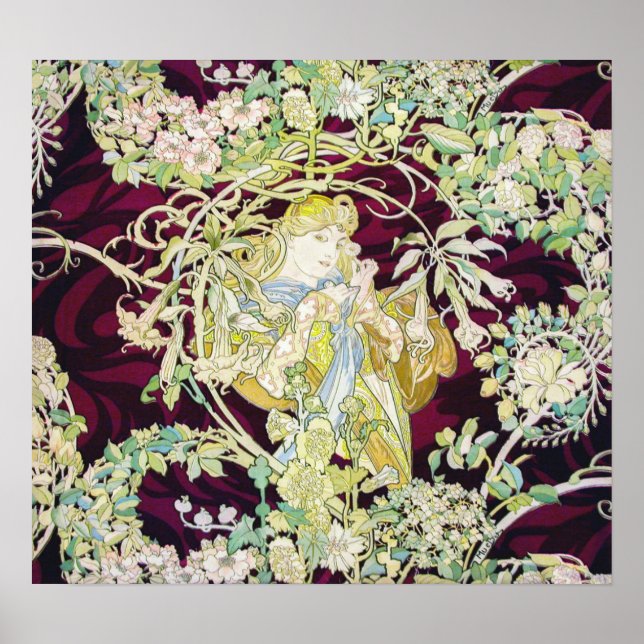 Alfons Mucha - Art Nouveau Poster (Frente)