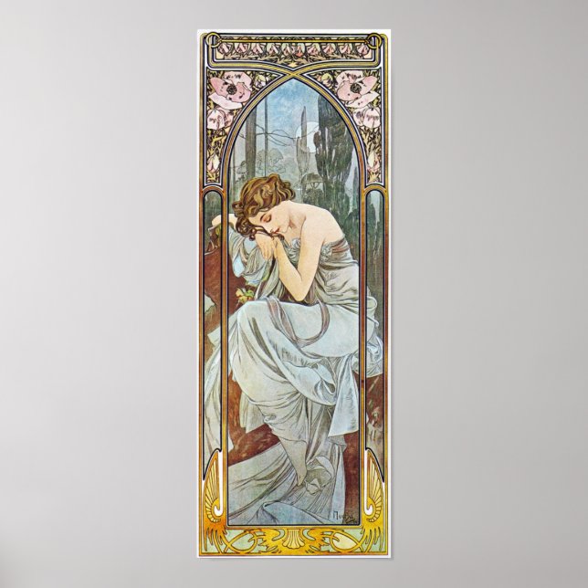 Alfons Mucha - Art Nouveau Poster (Frente)