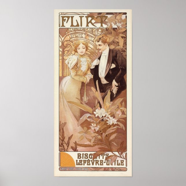 Alfons Mucha - Art Nouveau Poster (Frente)