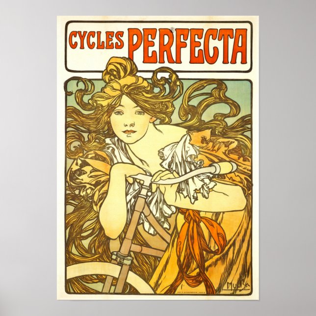 Alfons Mucha - Art Nouveau Poster (Frente)