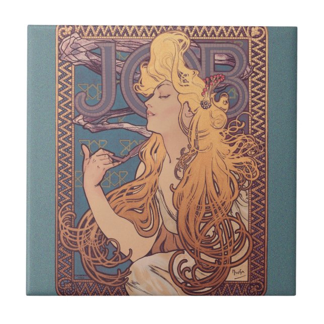 Alfonse Mucha Job Art Nouveau mulher (Frente)