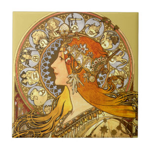 Alfonse Mucha Zodíaco Arte Nova Mulher