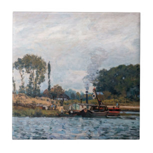 Alfred Sisley - Barcos na Eclusa de Bougival