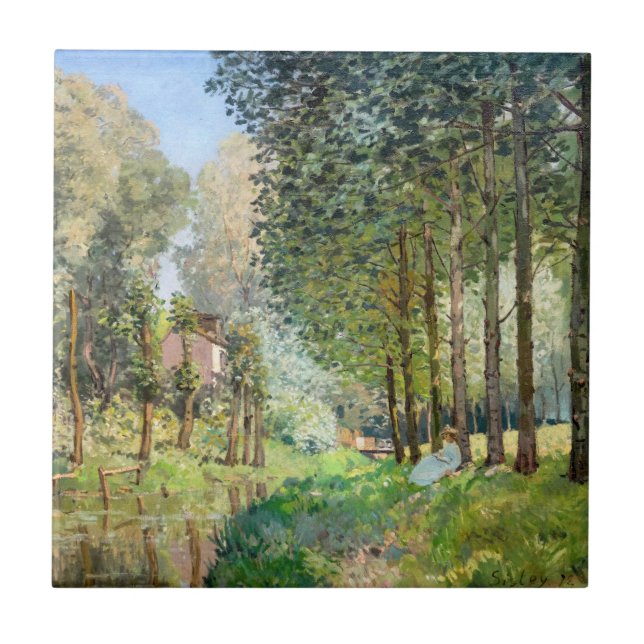 Alfred Sisley - Descanso ao longo do Córrego (Frente)