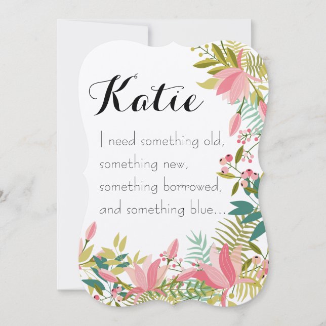 Algo Antigo | Convite Para Casamento De Bridesmaid (Frente)