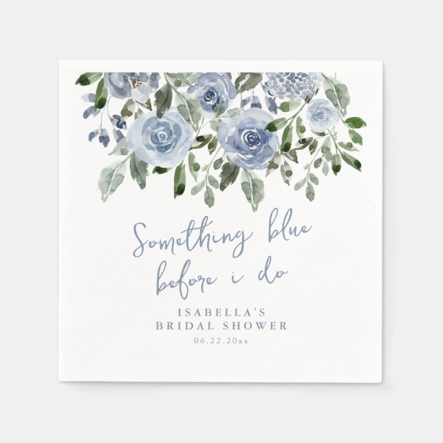 Algo azul antes de fazer guardanapos chás de panel (Frente)