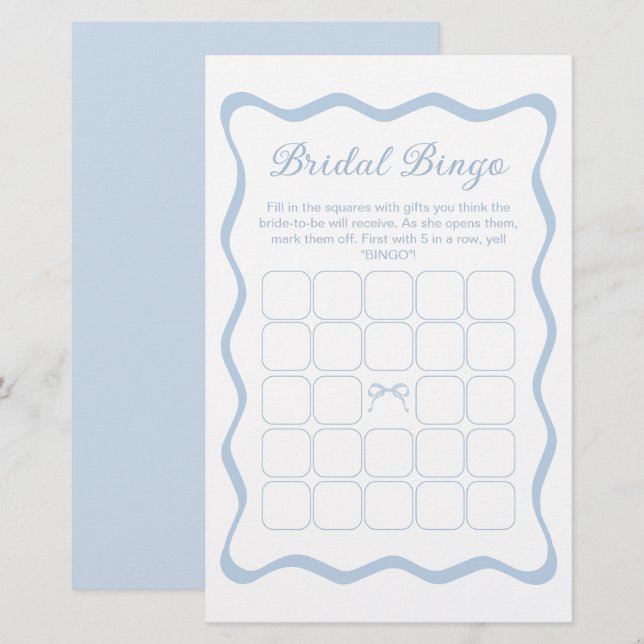 Algo Azul Jogo do Bingo do Chá de panela (Frente/Verso)