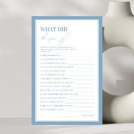 Algo Azul O que o Groom disse Jogo