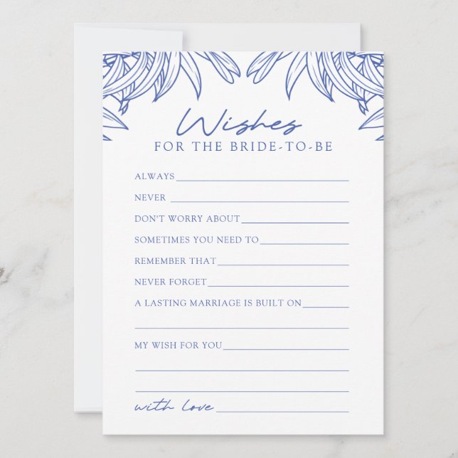 Algo Azul Simples Deixa Desejo De Cartão Brilhante (Frente)