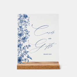 Algo com placas e presentes de Chá de panela azuis