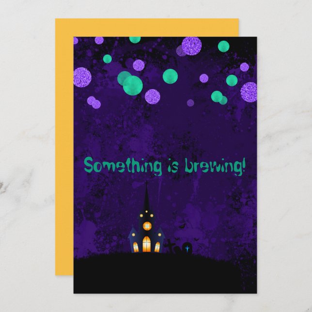 Algo está a fazer convite para a festa de Hallowee (Frente/Verso)