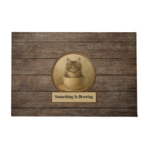 Algo Está Cozinhando Tapete de Porta de Gatinho Ma