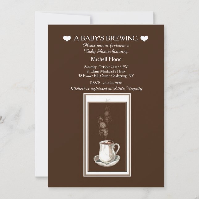 Algo está criando o Convite de festas de chá (ou c (Frente)