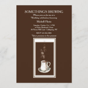 Algo está fervendo Convite para chá (ou café)
