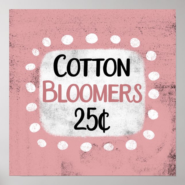 Algodão Bloomers 25 Centavos Poster Wall Art (Frente)