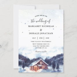 Algodão em uma vila nevada Convites de casamento