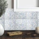 Algodão francês azul e branco Floral<br><div class="desc">Com um romântico azul empoeirado e design floral branco, esses azulejos lembram casacos franceses e espaços acolhedores. Uma adição única às placas de cozinha ou de banheiro.</div>