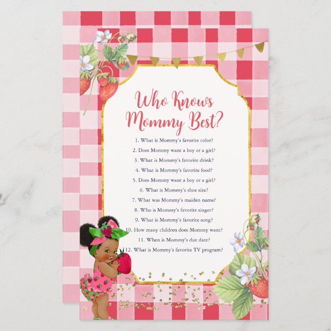 Alguém Berry Sweet Strawberry Que Conheça A Mamãe  (Frente/Verso)