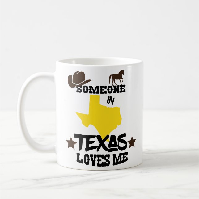 Alguém em Texas ama-me caneca de café dos casais (Esquerda)