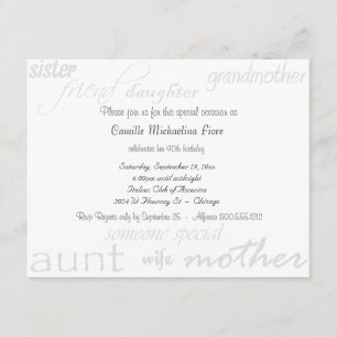 Alguém - fêmea - convite especial do aniversári