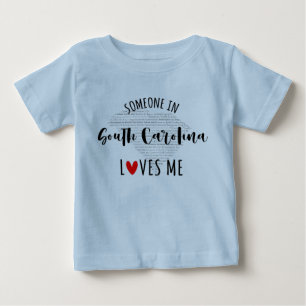 Alguém Na Carolina Do Sul Me Ama A Camisa Do Bebê