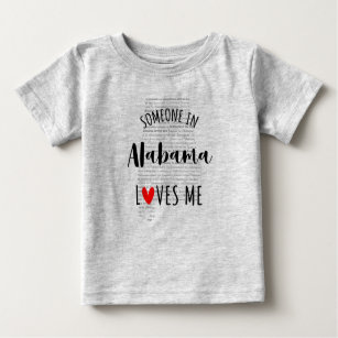 Alguém no Alabama me ama a camisa do bebê do mapa