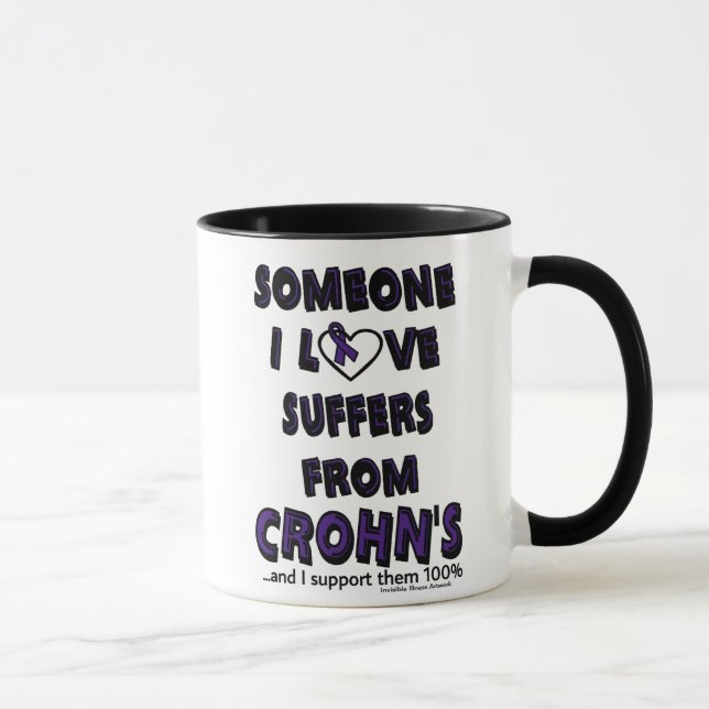 Alguém que eu adoro... a caneca de Crohn (Direita)