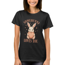 Algum coelhinho ama você Camiseta preta de coelhin
