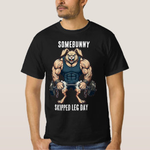 Algum coelhinho pulou o dia de perna Camiseta engr