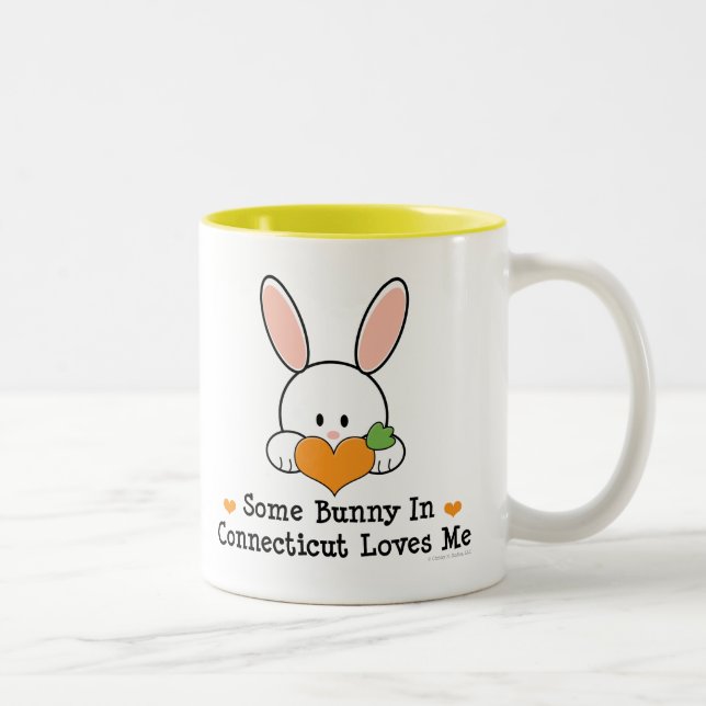 Algum coelho em Connecticut ama-me caneca (Direita)