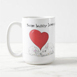 Algum coelho te ama, caneca de café Big Red Heart