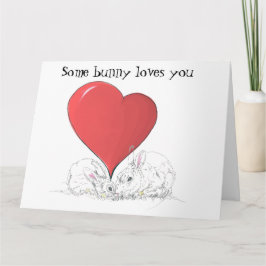 Algum coelho te ama o cartão do Grande Coração Ver