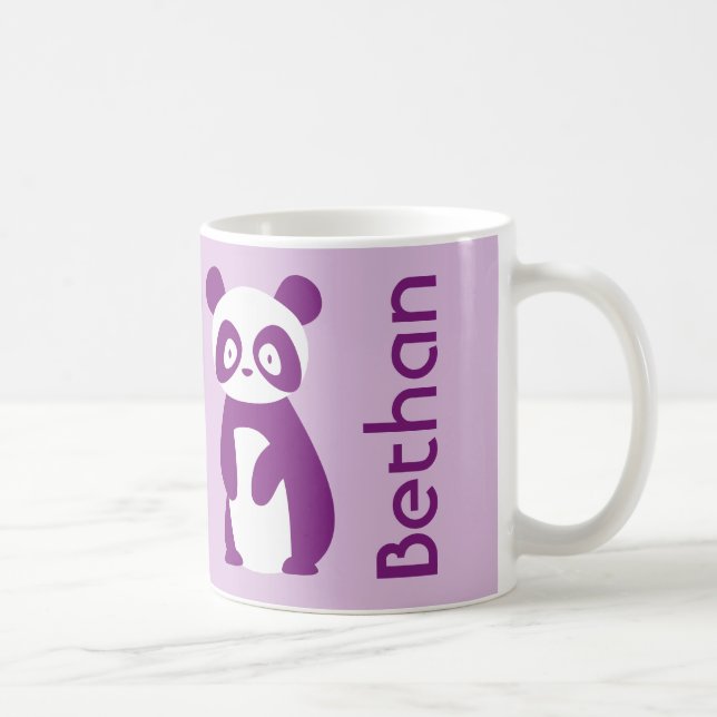 Algum nome) caneca personalizada roxa da panda ( (Direita)