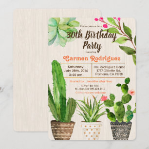 ALGUMA IDADE - convite do aniversário do Succulen