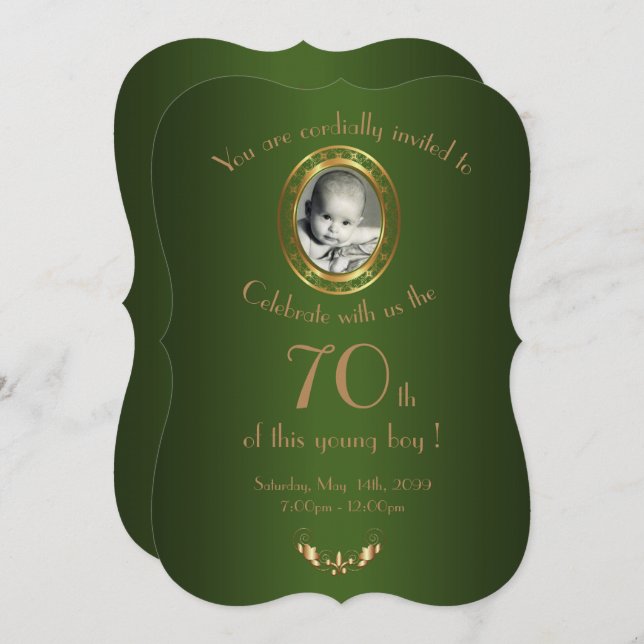 Alguma idade, homem do convite de aniversário, (Frente/Verso)