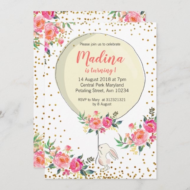 Alguns convites para o aniversário de Primavera de (Frente/Verso)