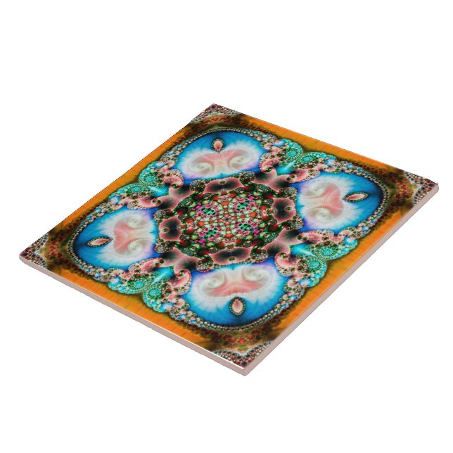 Alhambra Fractal - Azulejo cerâmico (Lateral)