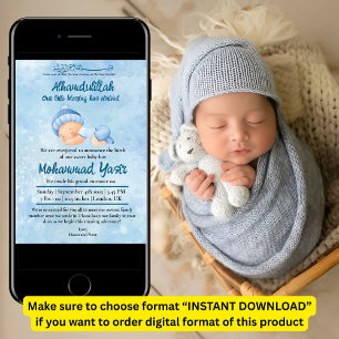 Alhamdulillah muçulmano bebê anúncio de nascimento