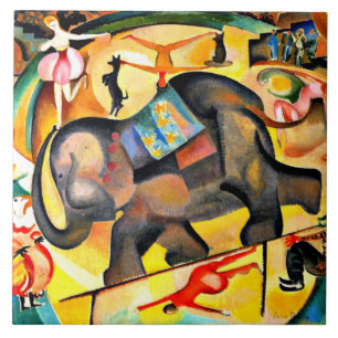 Alice Bailly - O Elefante, pintura de arte,