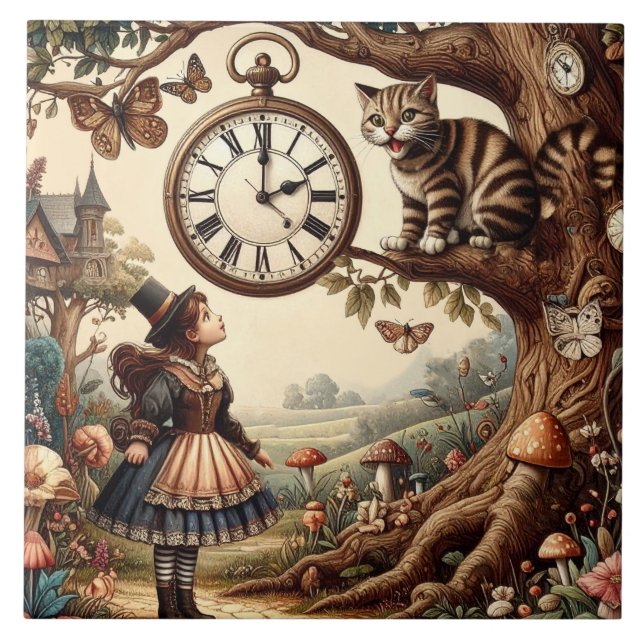 Alice & Cheshire Cat: Whimsical Wonderland Fantasy (Frente)